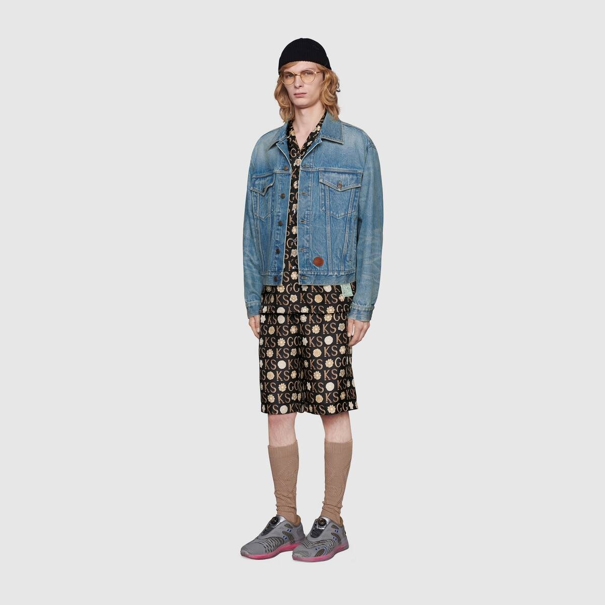 Ken Scott x Gucci print silk shorts - 2