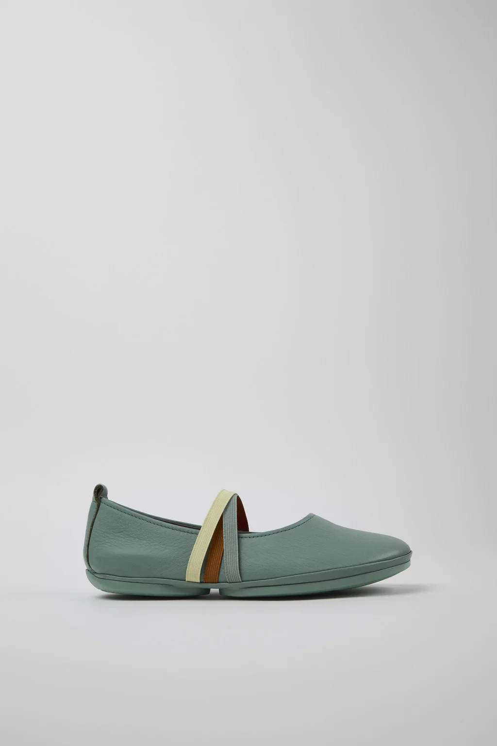 Twins Green Leather Moccasin Ballerina for Women. - 1