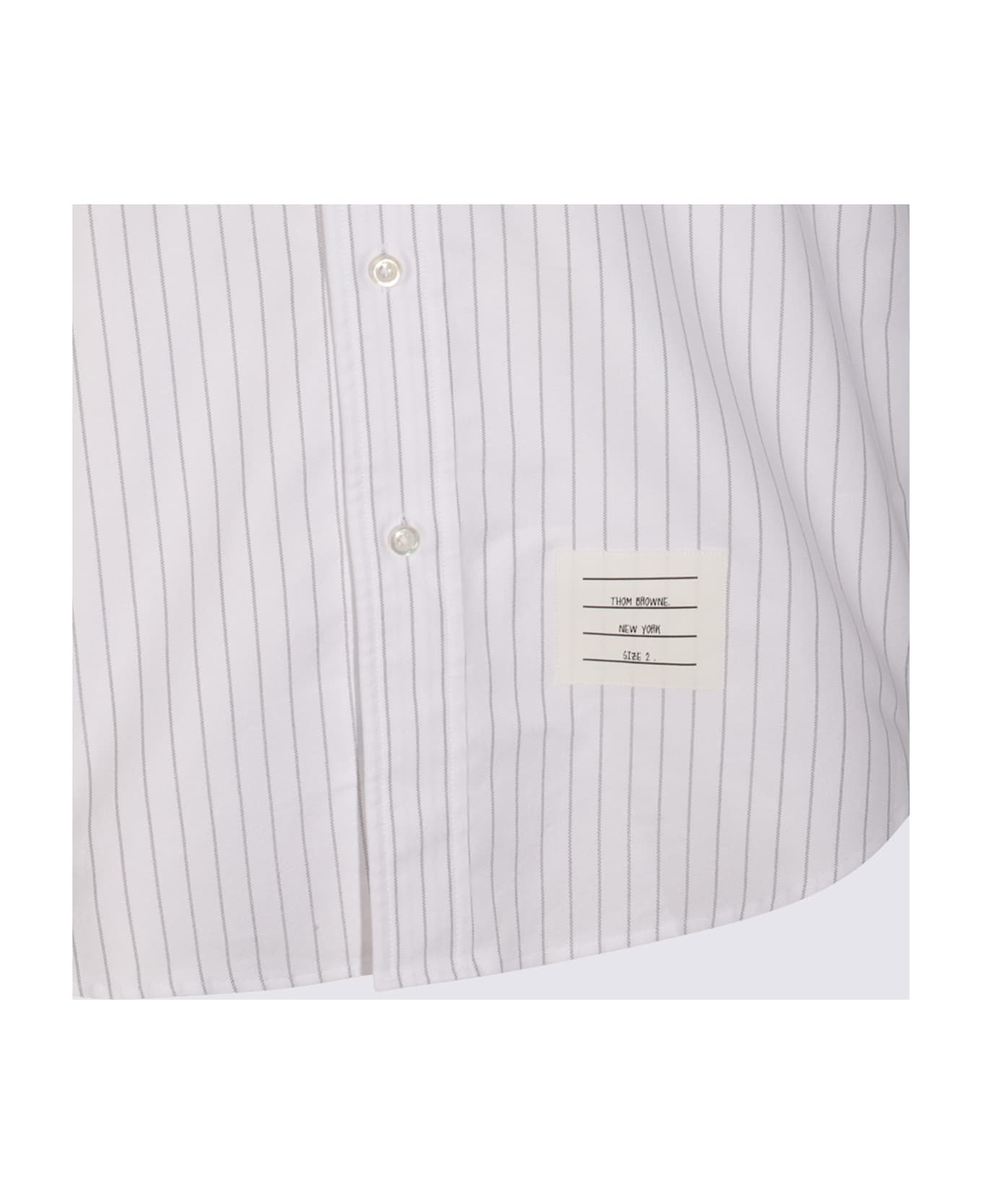 White And Grey Cotton Shirt - 4