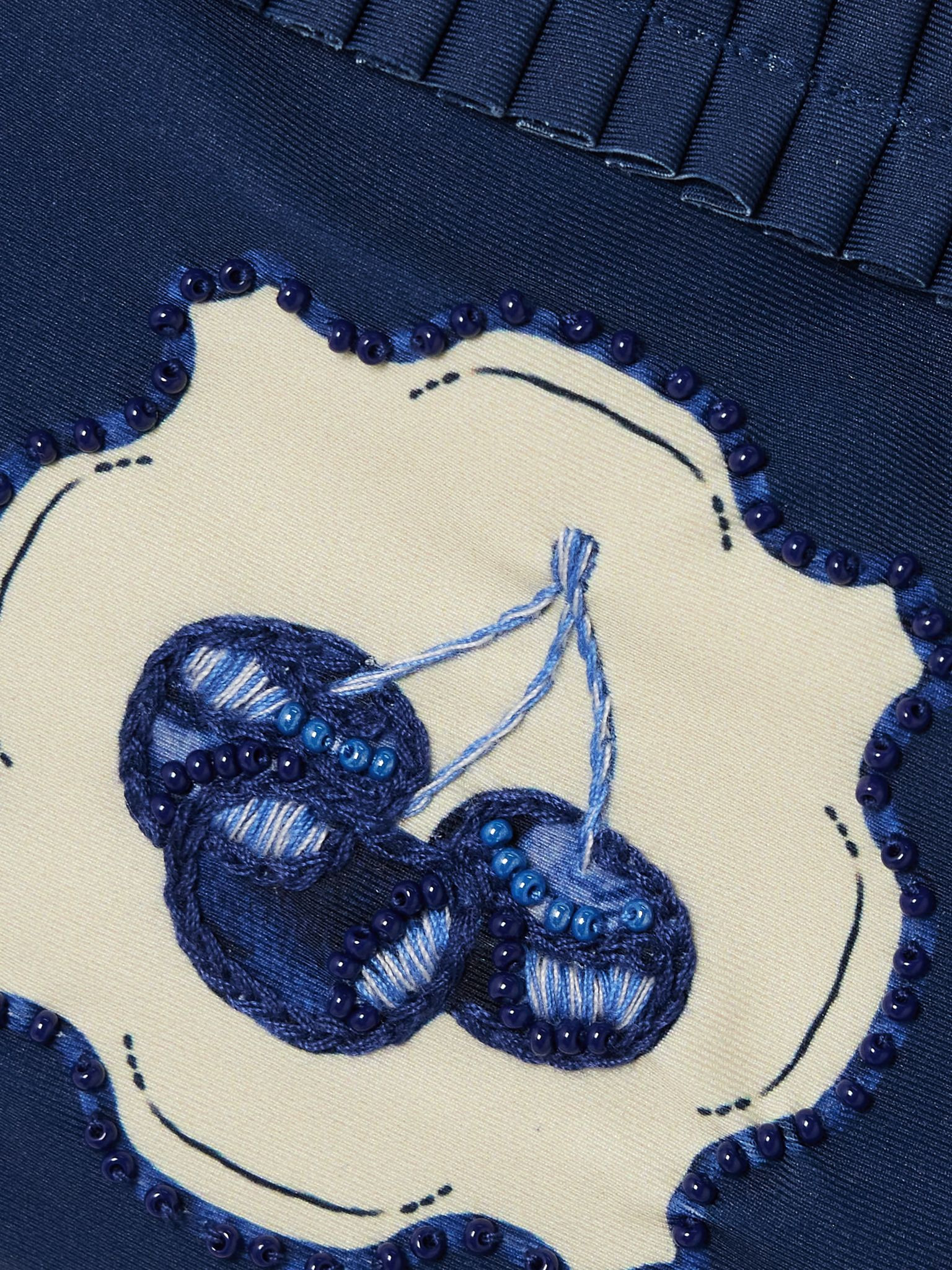 Olmo Wild embellished printed recycled bikini top Navy - 4