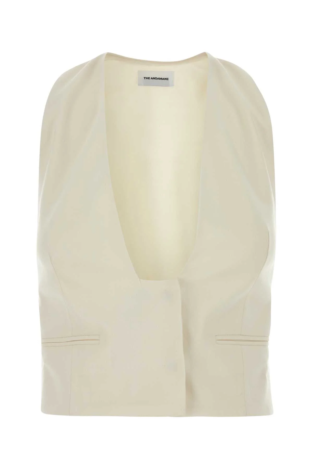The Andamane Women Ivory Stretch Gabardine Vest - 1