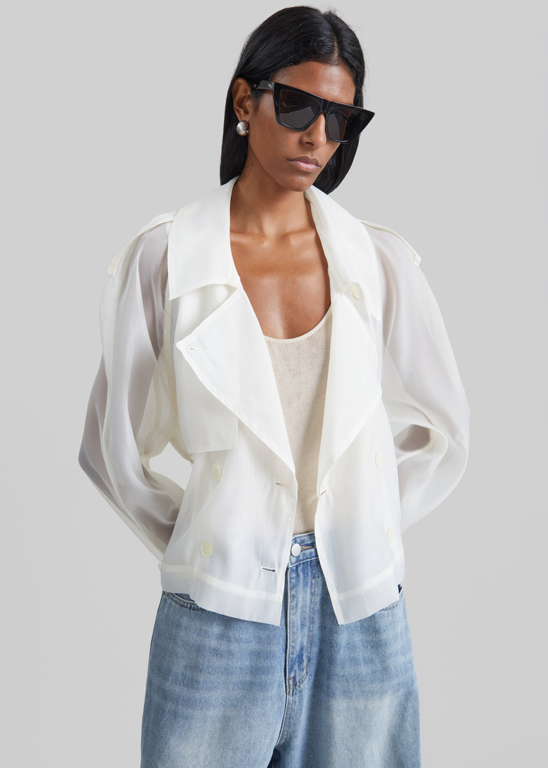 Asola Sheer Short Trench - Ivory 4