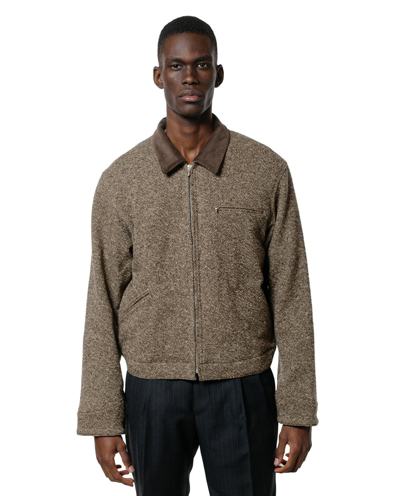 AURALEE Homespun Tweed Zip Blouson Brown outlook