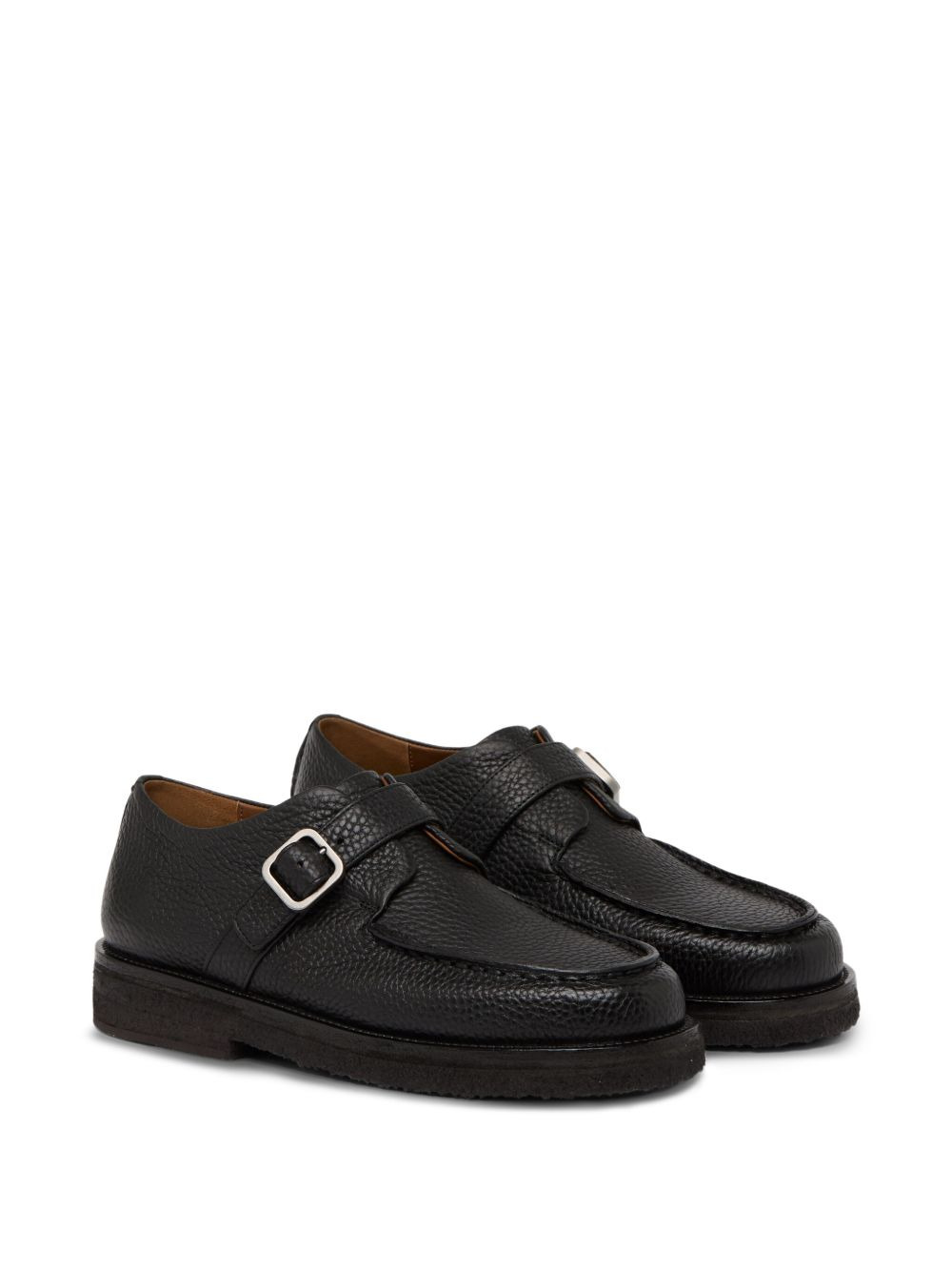 buckled pebbled loafers - 2