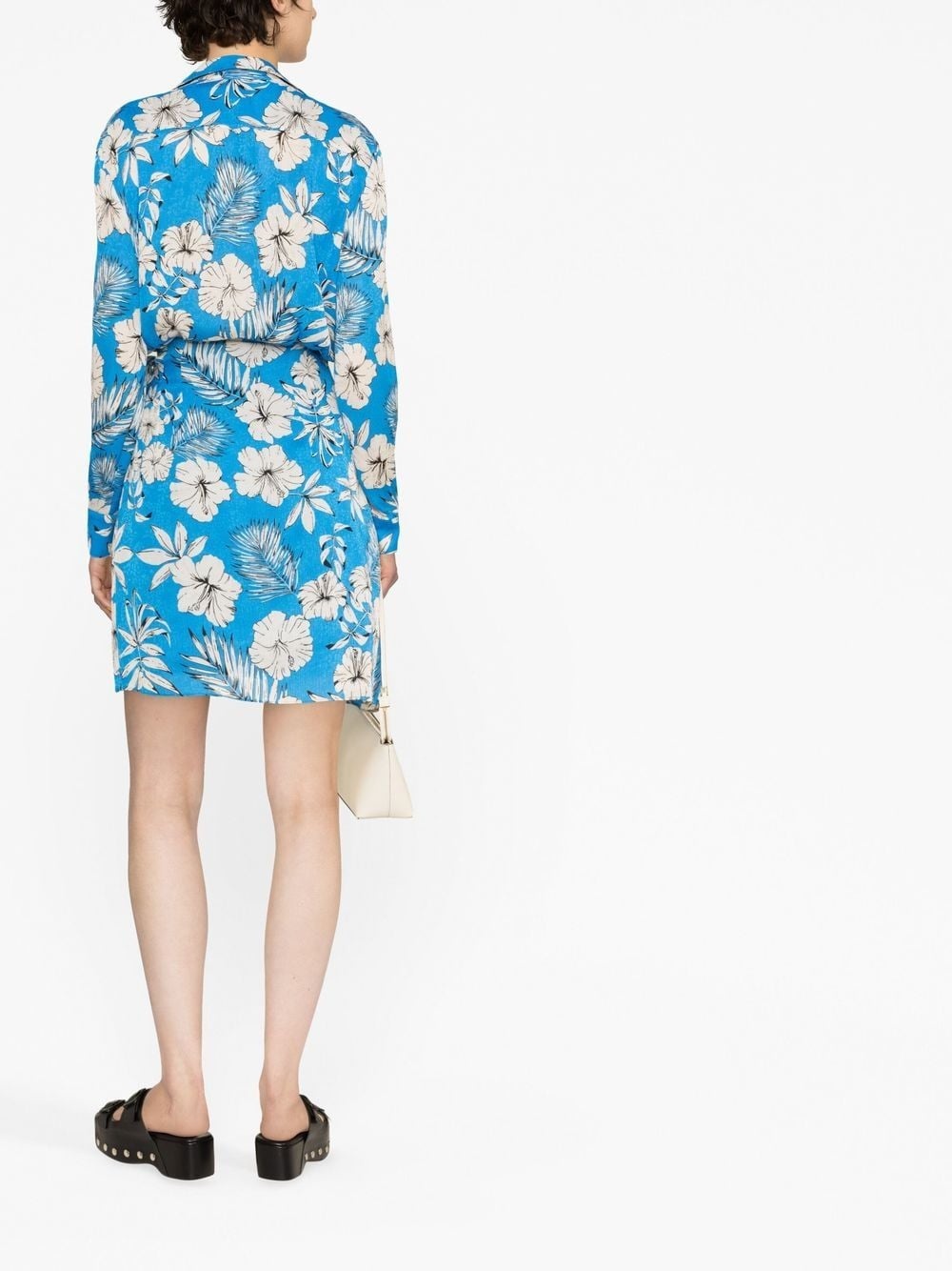 floral-print wrap style dress - 4