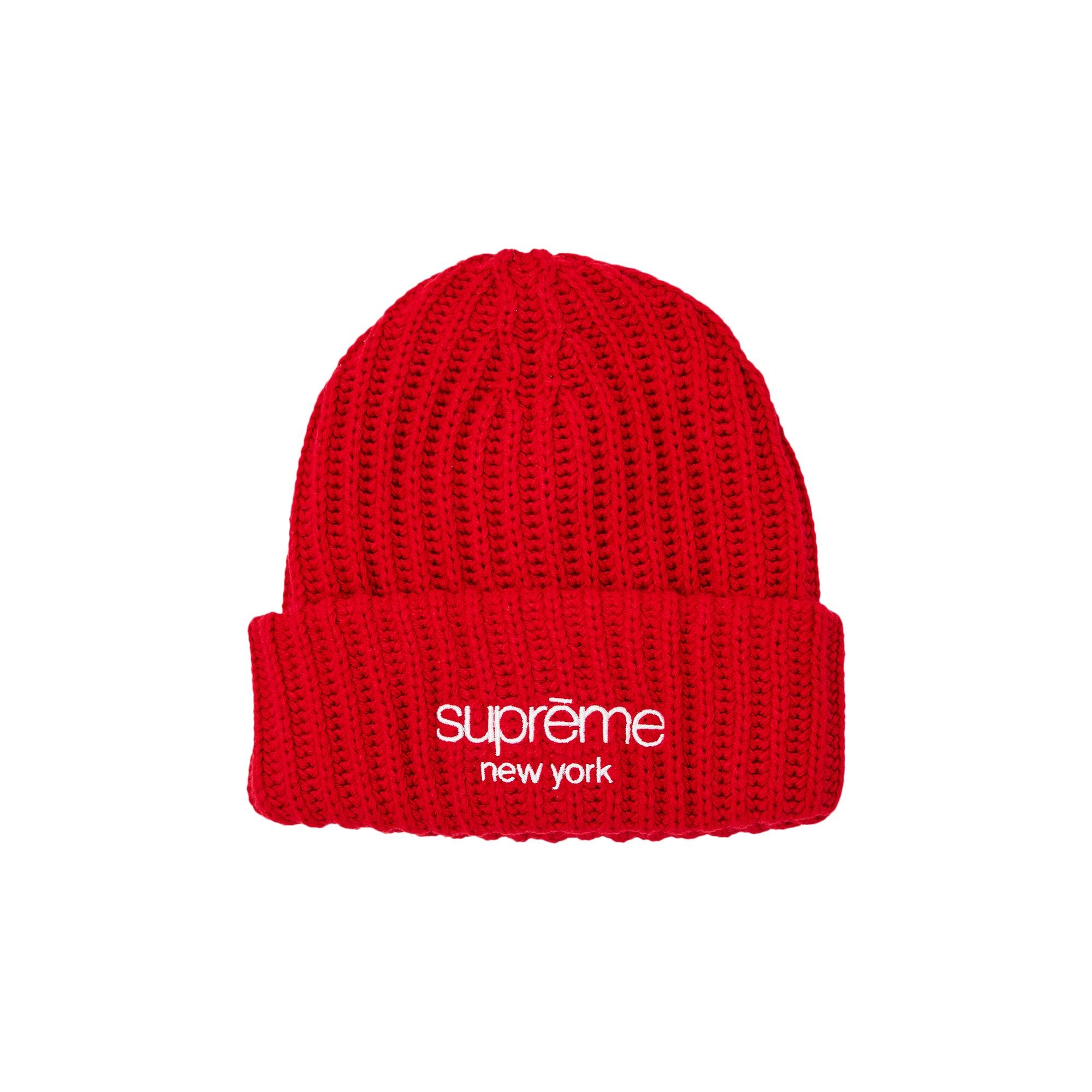 Supreme Supreme Classic Logo Chunky Ribbed Beanie 'Red' | REVERSIBLE