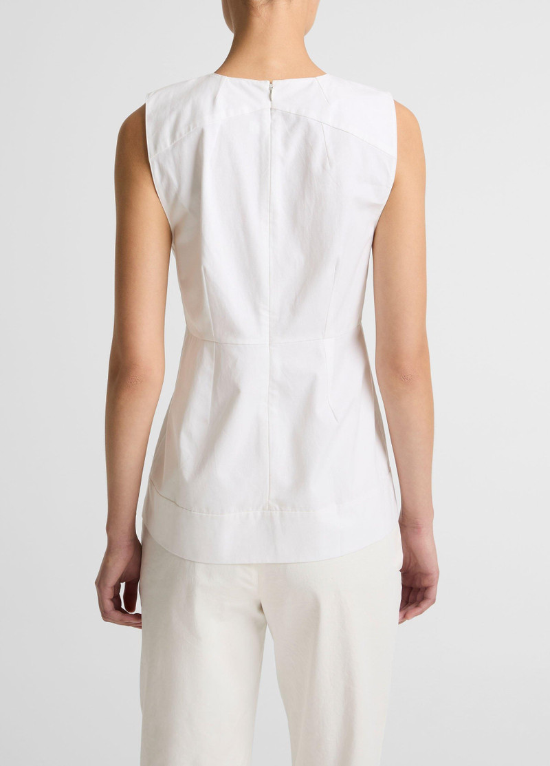 Vince Cotton-Blend Pleated Paneled Top outlook