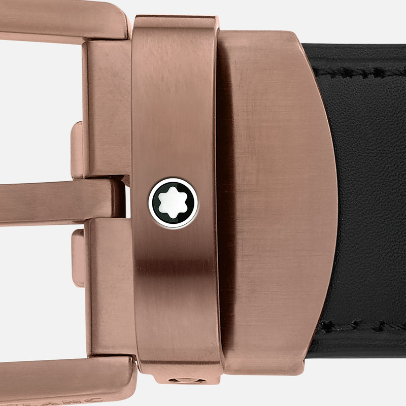 Horseshoe buckle black 30 mm leather belt 3