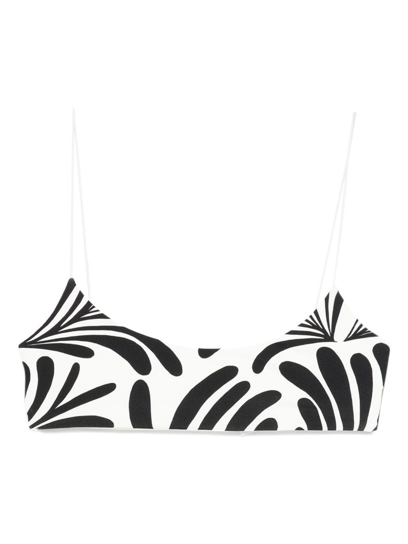 leaf-print bikini top 1