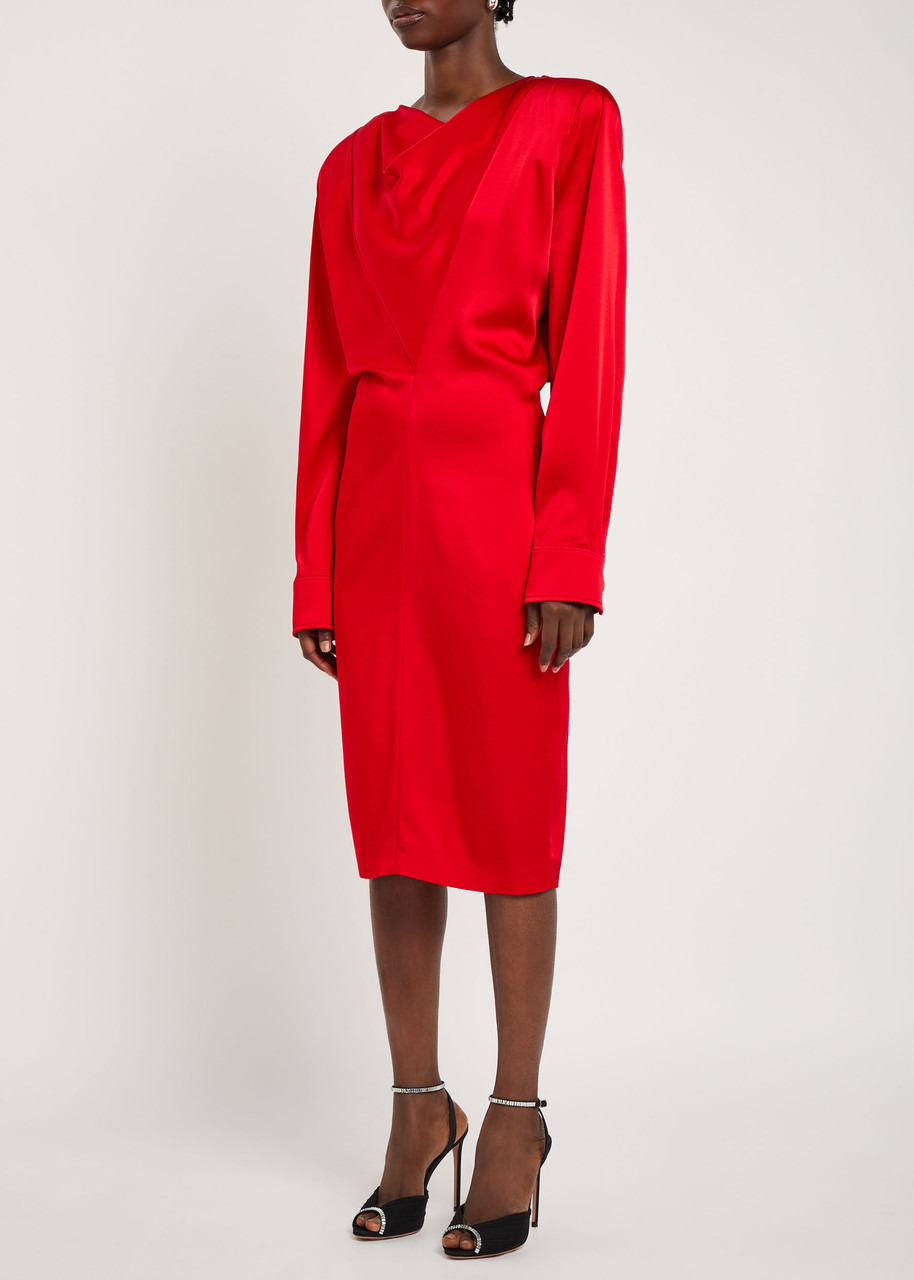 Stella Mccartney Draped Satin-crepe Midi Dress - 2