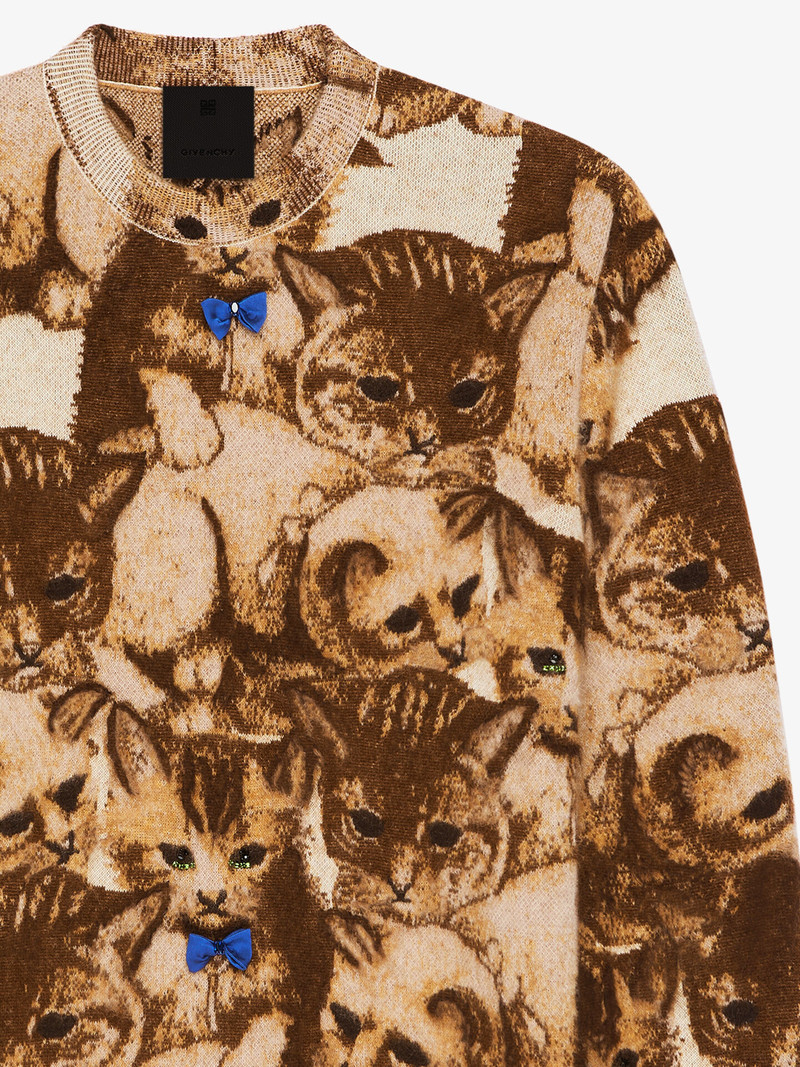 SWEATER IN CAT JACQUARD WITH CRYSTALS DETAILS 2