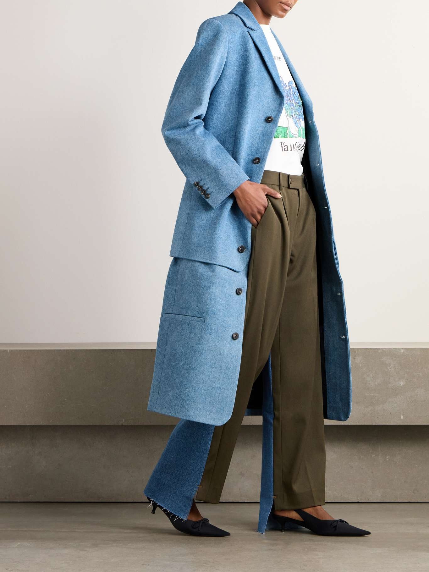 Atlas layered denim coat Navy - 2