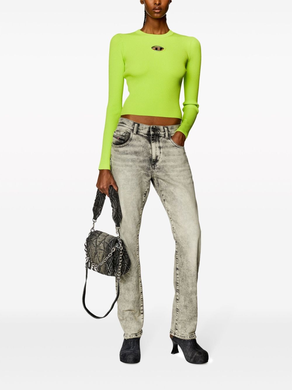 M-Valary logo ribbed top - 2