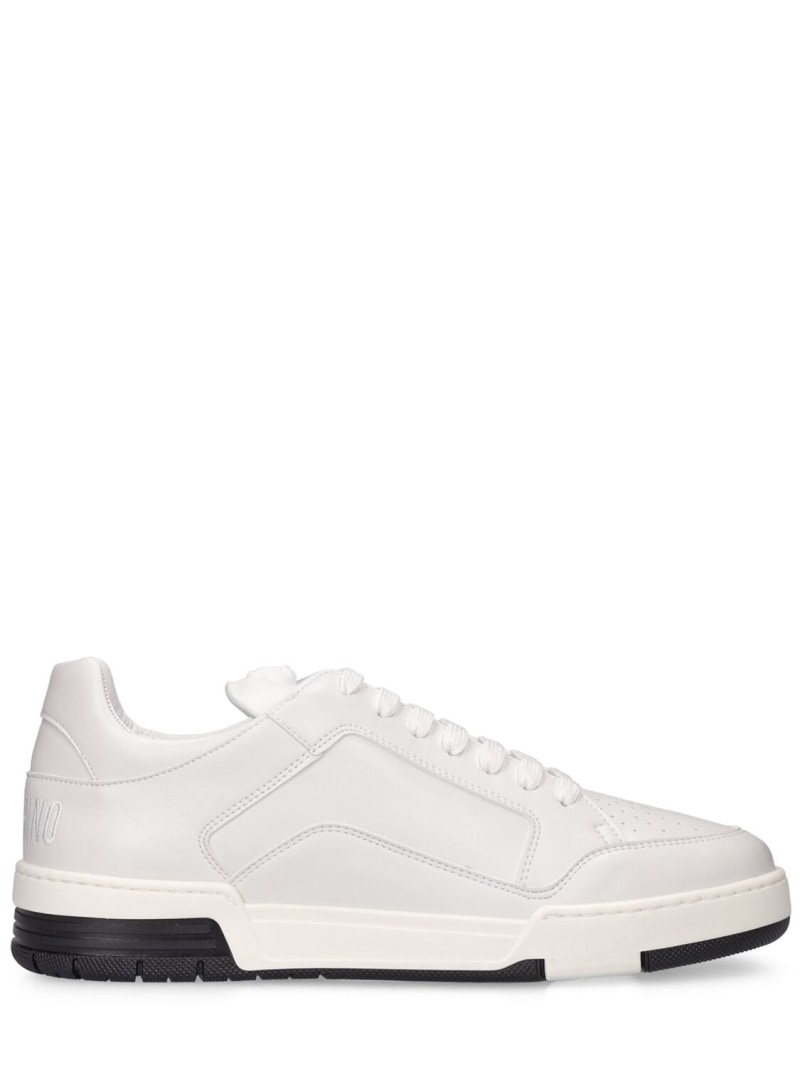 Teddy faux leather low top sneakers - 1