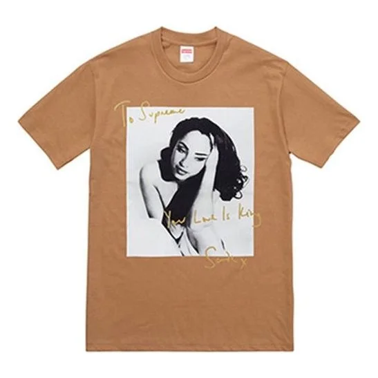 Supreme SS17 Sade Tee Mocha Character Printing Short Sleeve Unisex Brown SUP-SS17-05 - 1