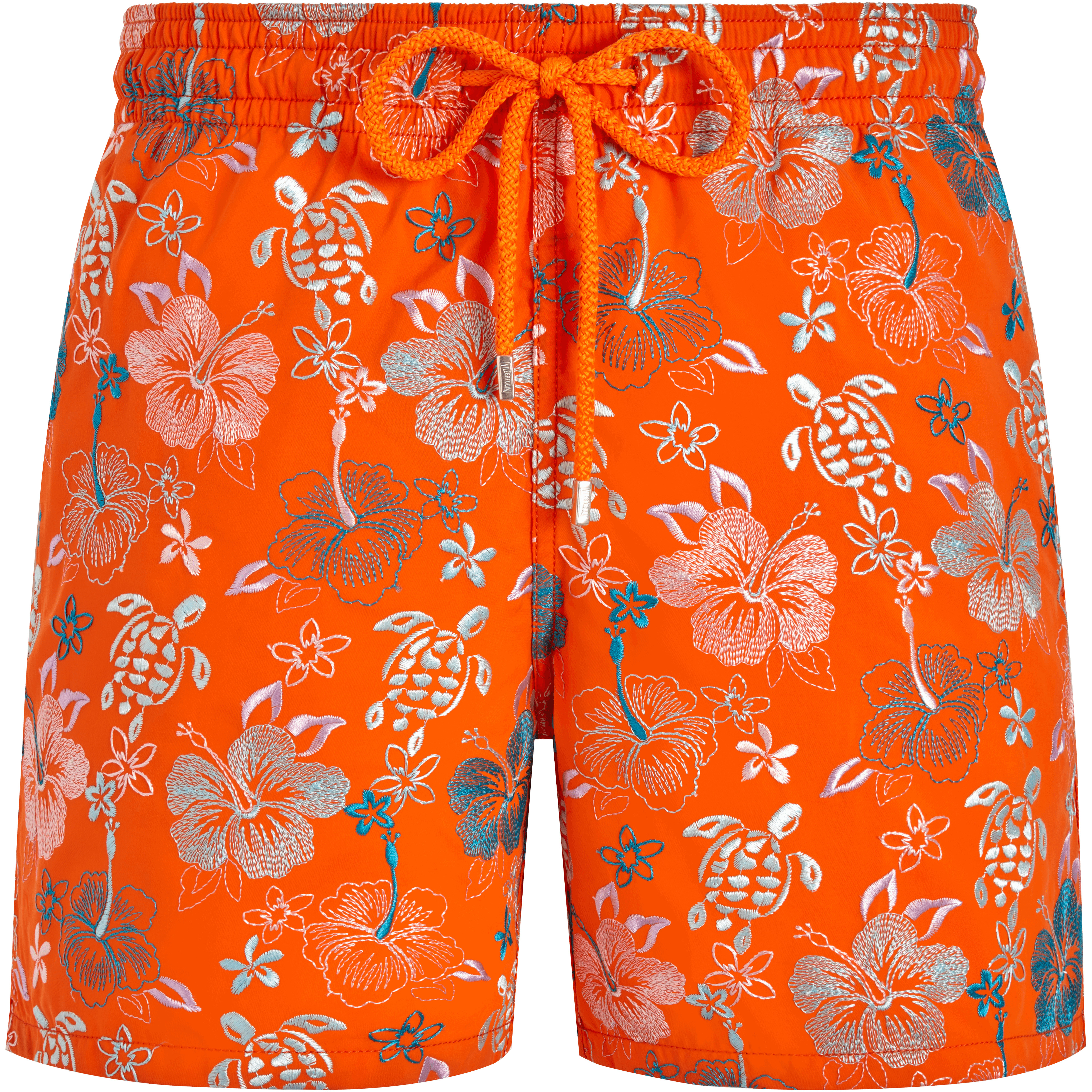 Men Swim Trunks Embroidered Tropical Turtles - Limited Edition - 1