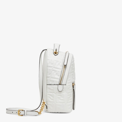FENDI White FF leather backpack outlook