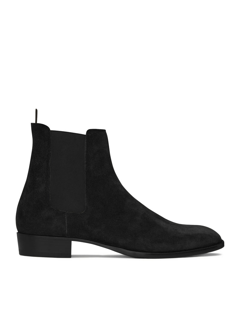 Saint Laurent Men Wyatt 30 Chelsea Black Suede Boots - 1