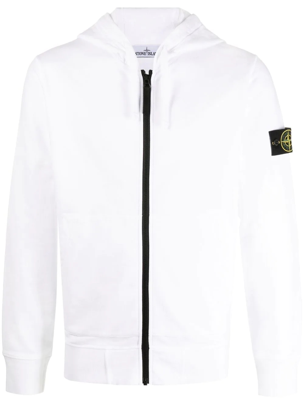 Compass-patch zip-up hoodie - 1