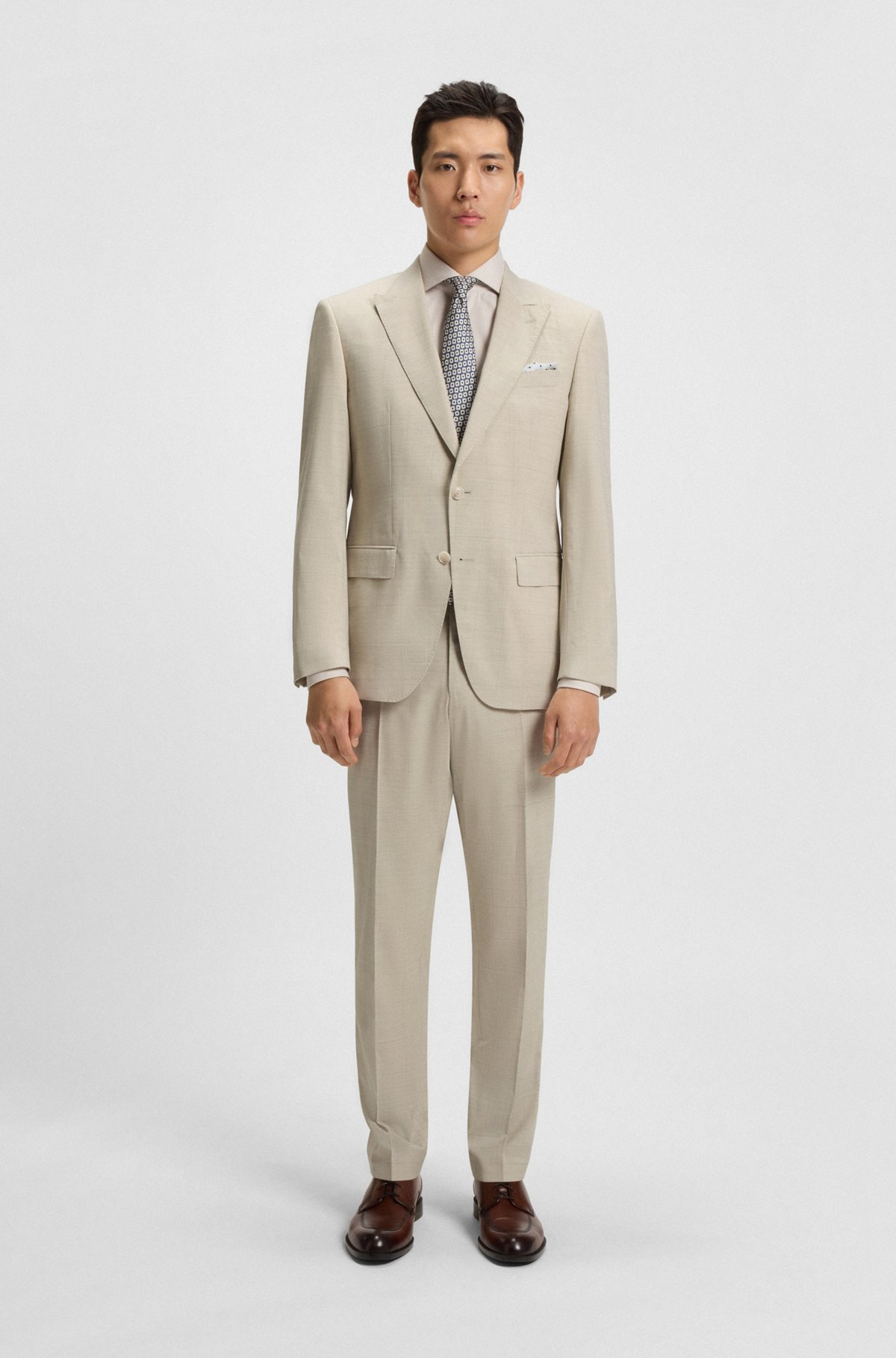 SLIM-FIT SUIT IN CHECKED STRETCH WOOL - 1