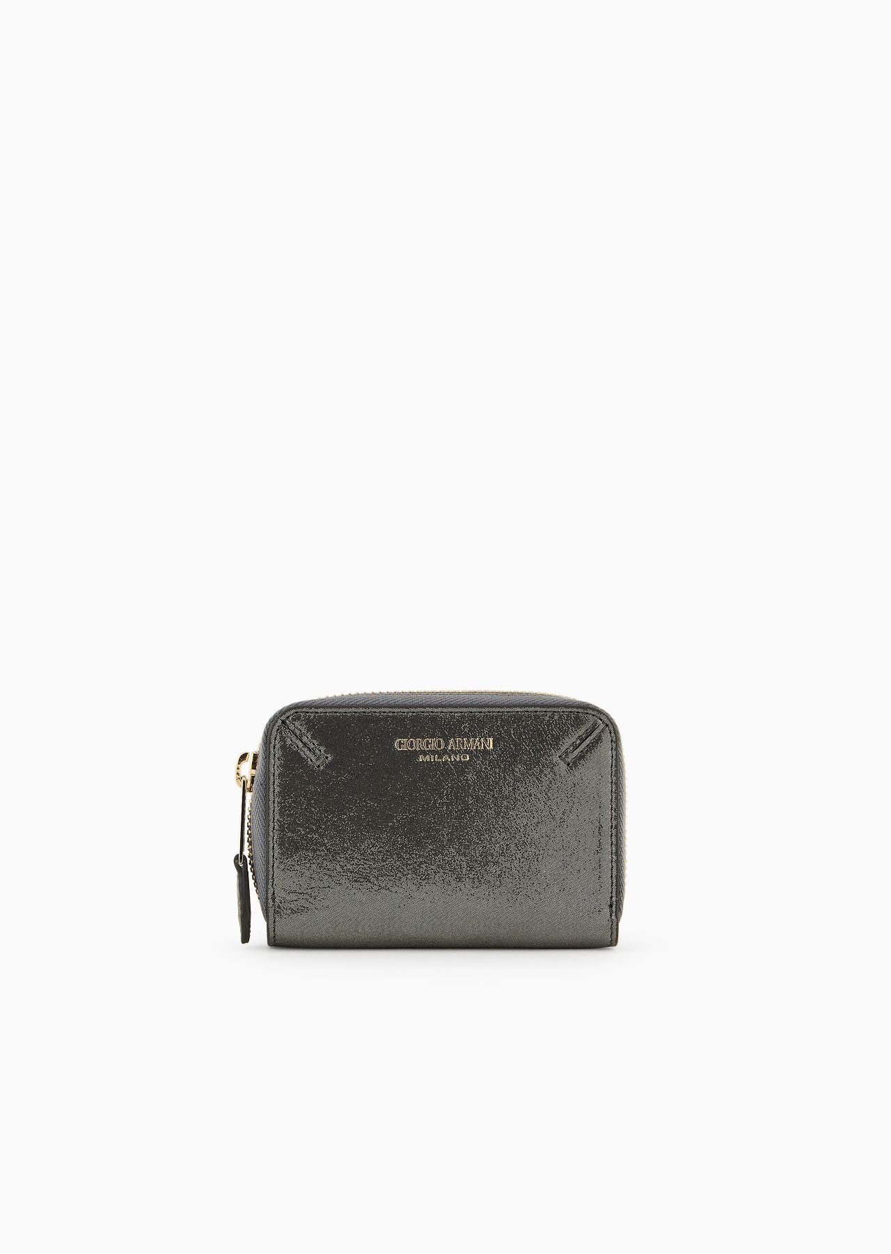 La Prima wraparound zip card holder in glossy nubuck - 1