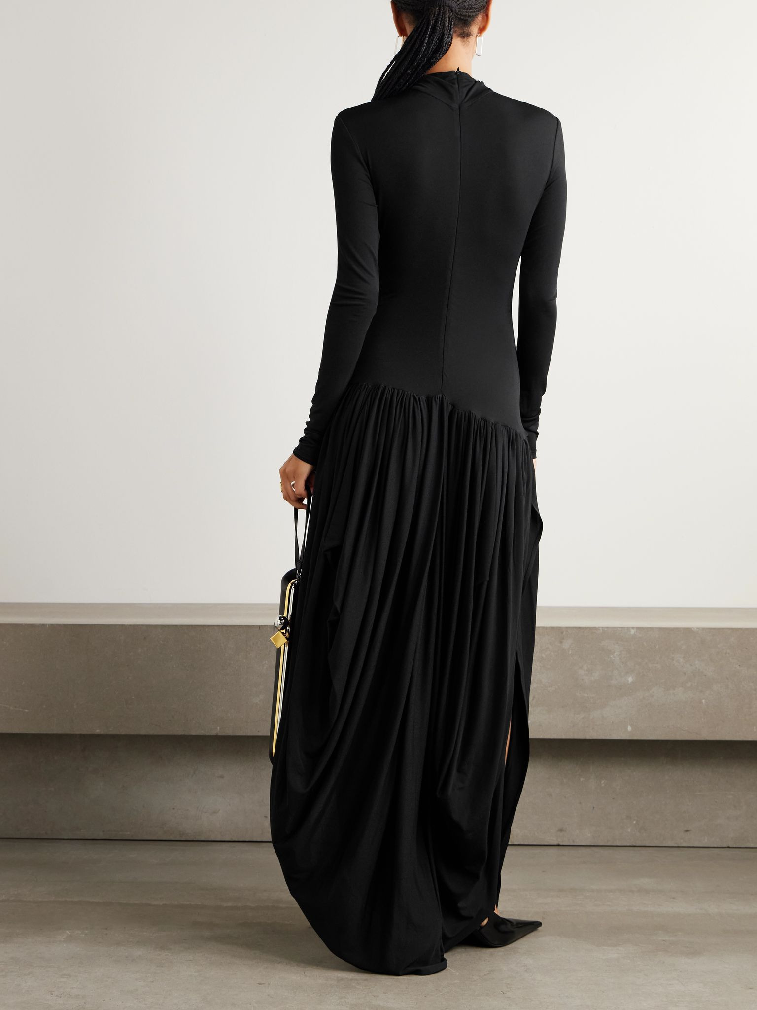 Stretch-jersey maxi dress Black - 3