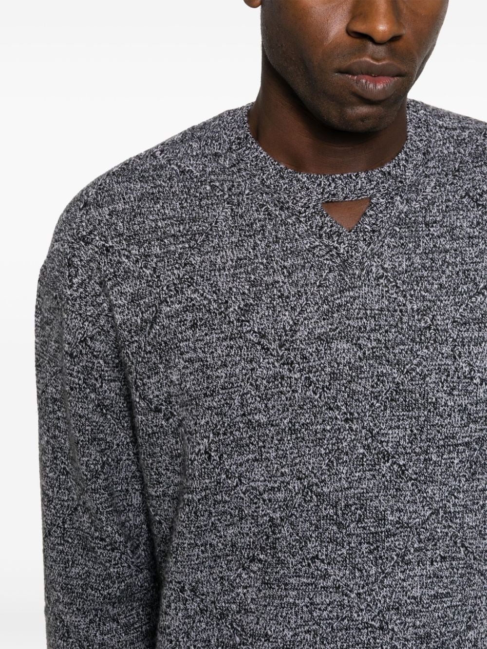 crew-neck chunky-knit jumper - 10