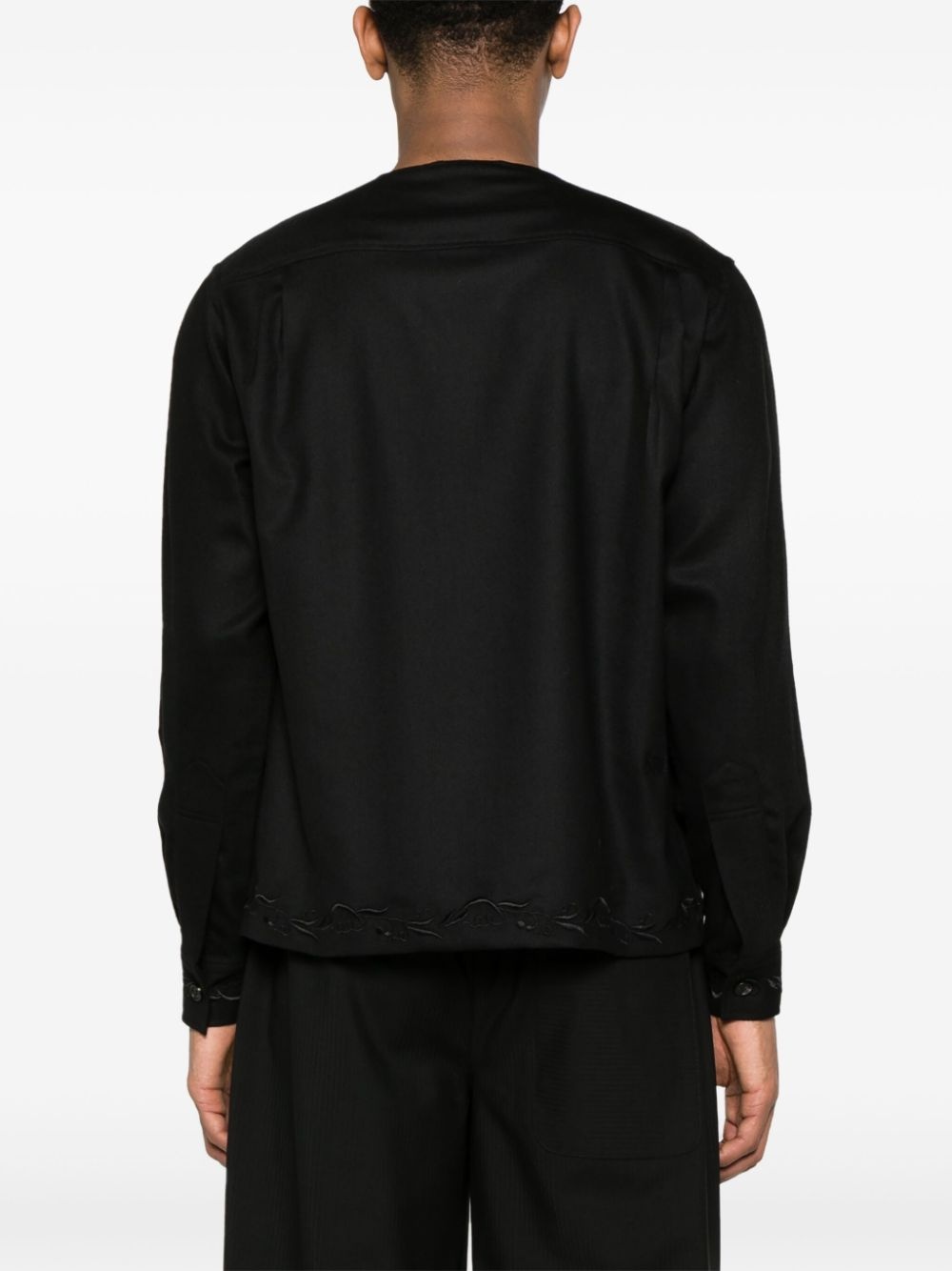 Dumas floral-embroidered twill overshirt - 4