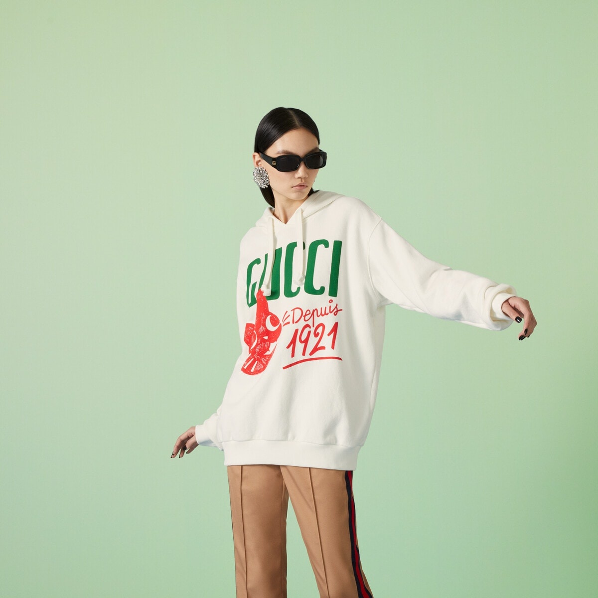 Cotton jersey hooded sweatshirt - 5