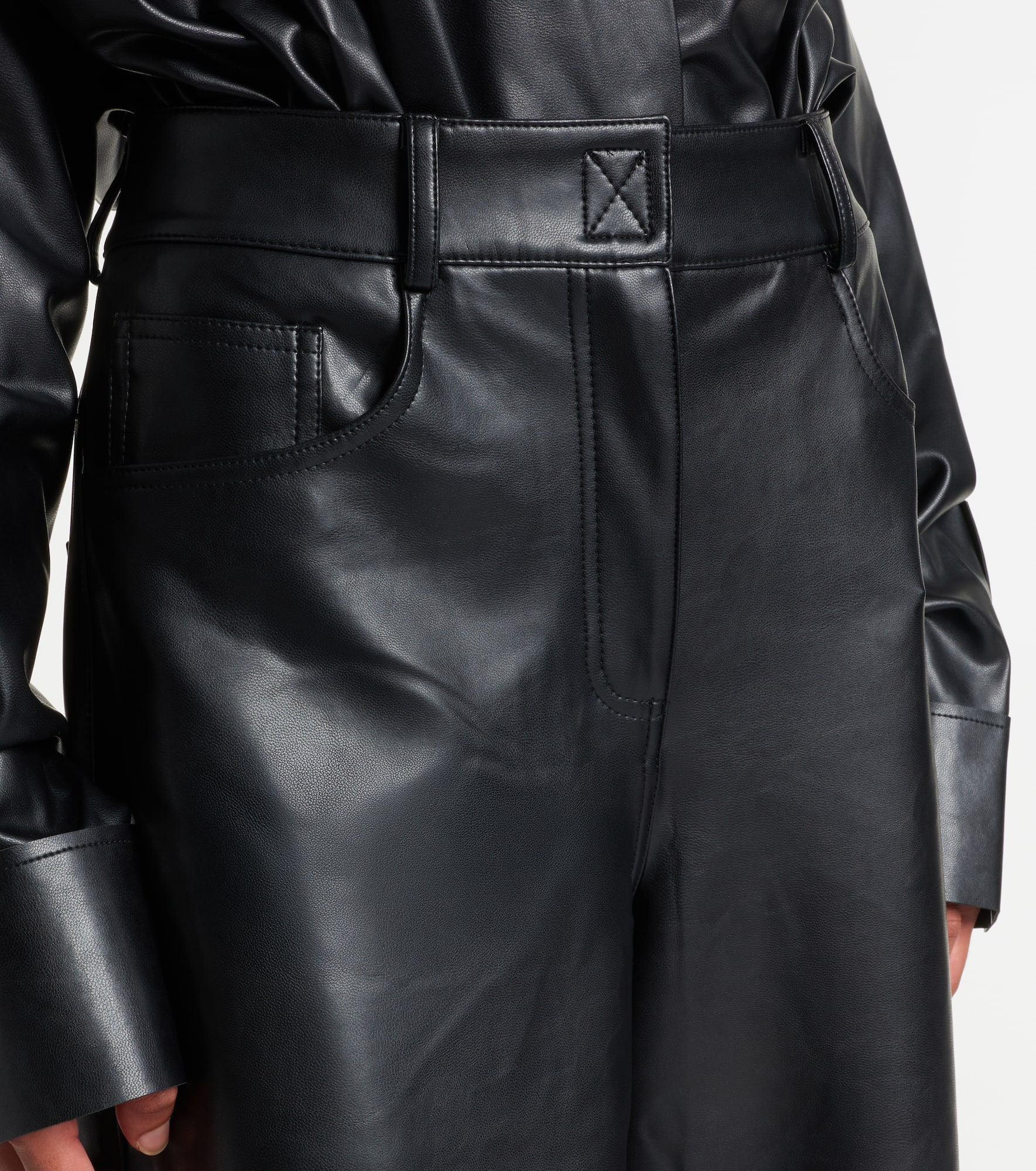 Elephant faux leather wide-leg pants - 4