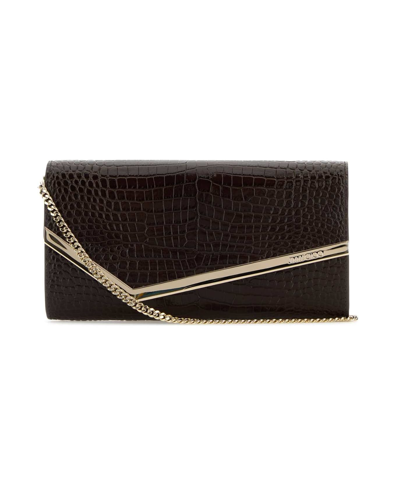 Chocolate Leather Emmie Clutch - 1