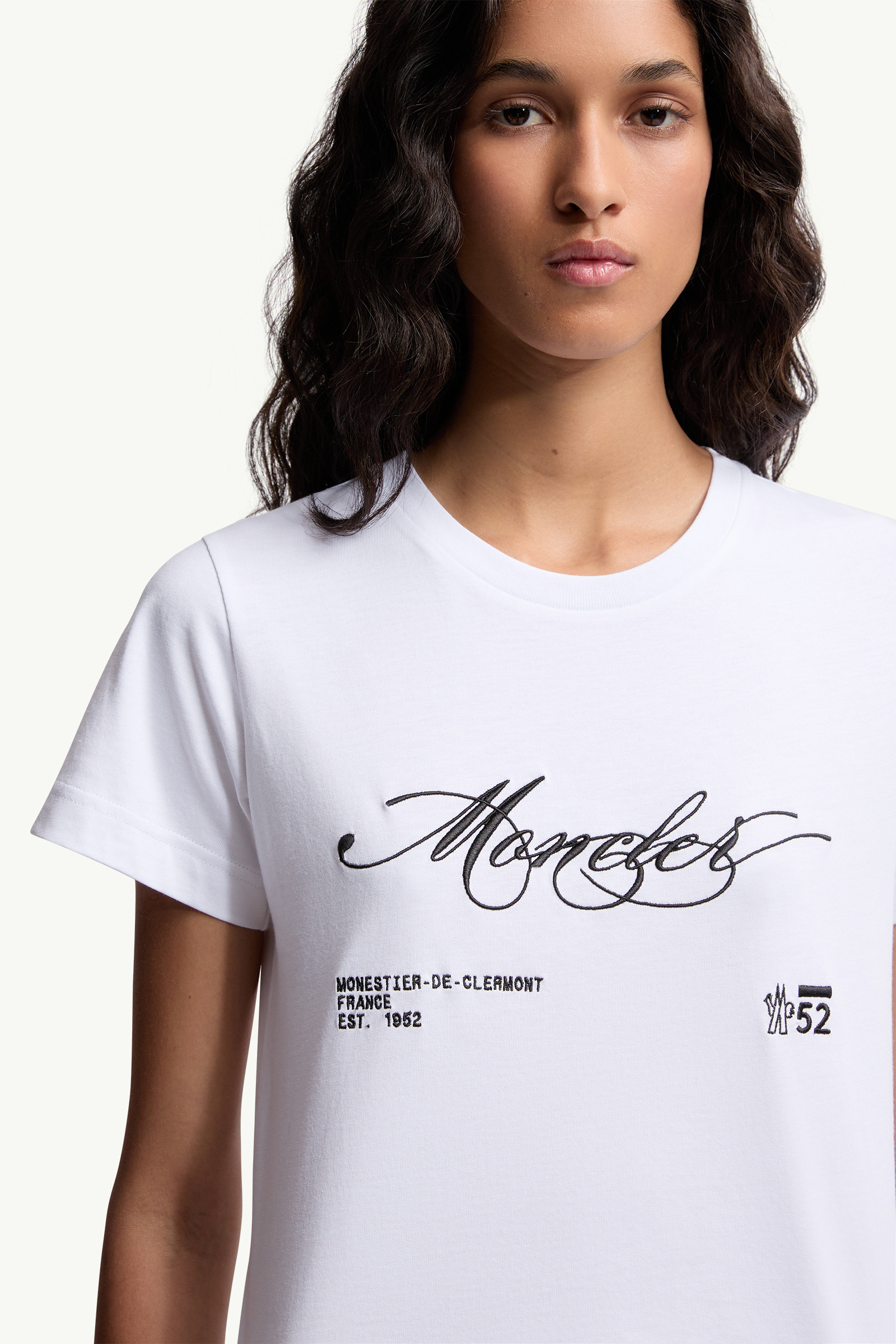 Embroidered Cursive Logo Cotton T-Shirt - 6