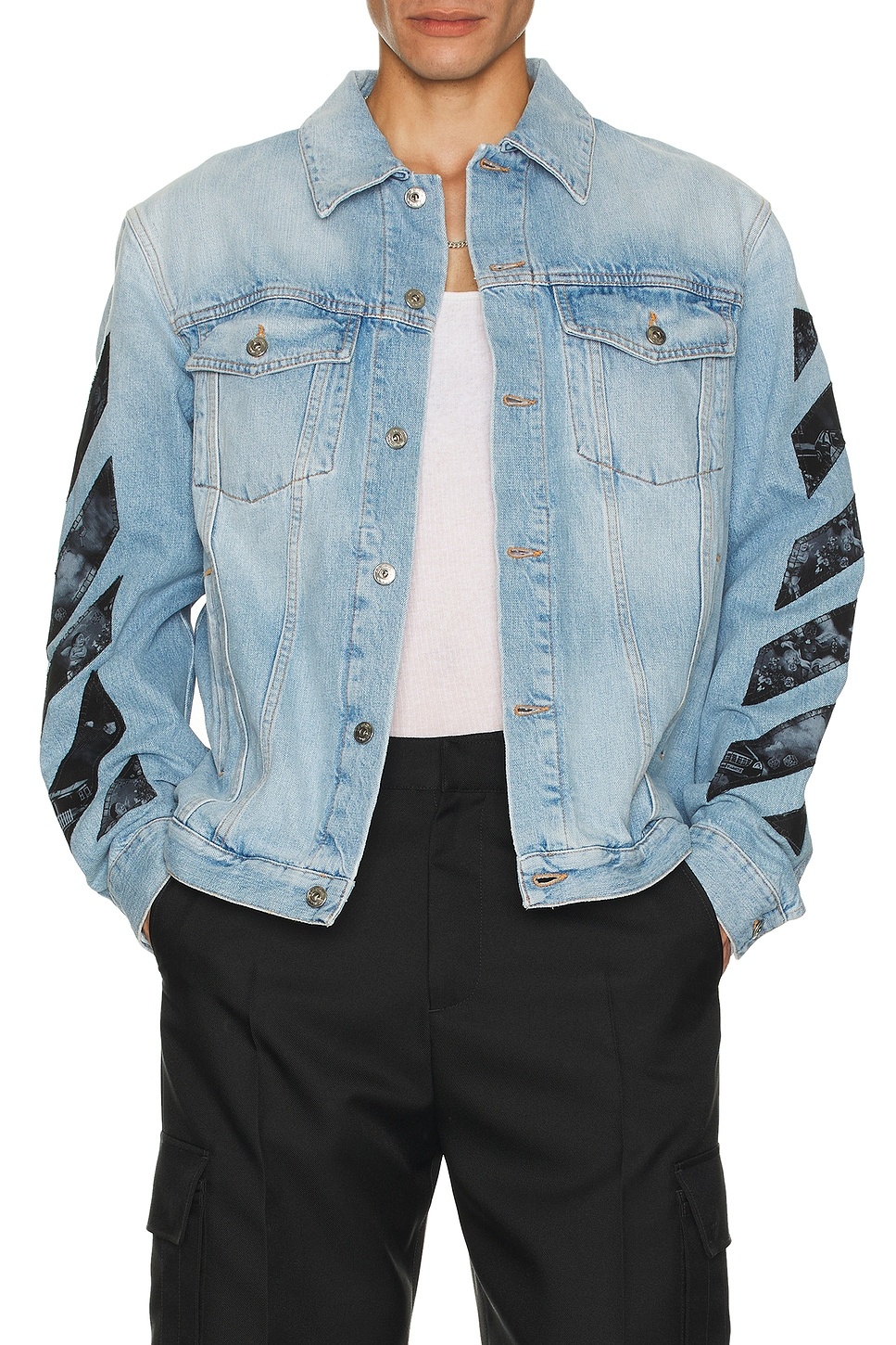 Fresco Diagonal Arrow Denim Jacket - 3