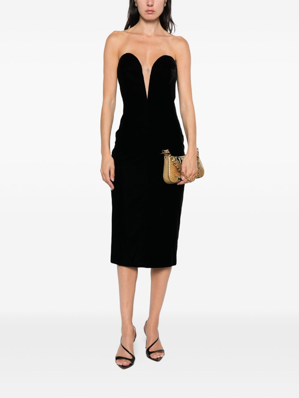 strapless midi dress - 2