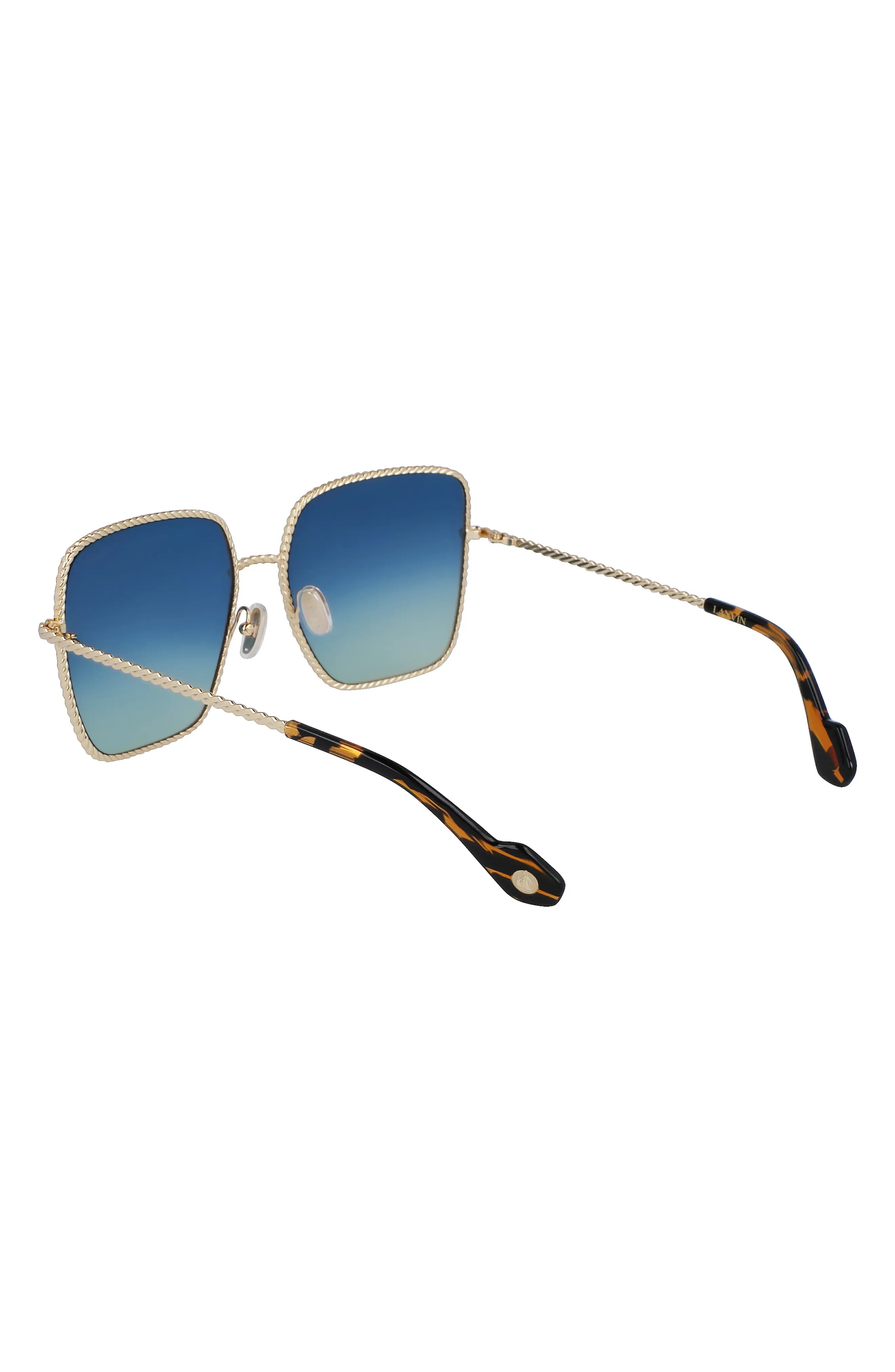 Babe 59mm Gradient Square Sunglasses in Gold/Gradient Blue Green - 4
