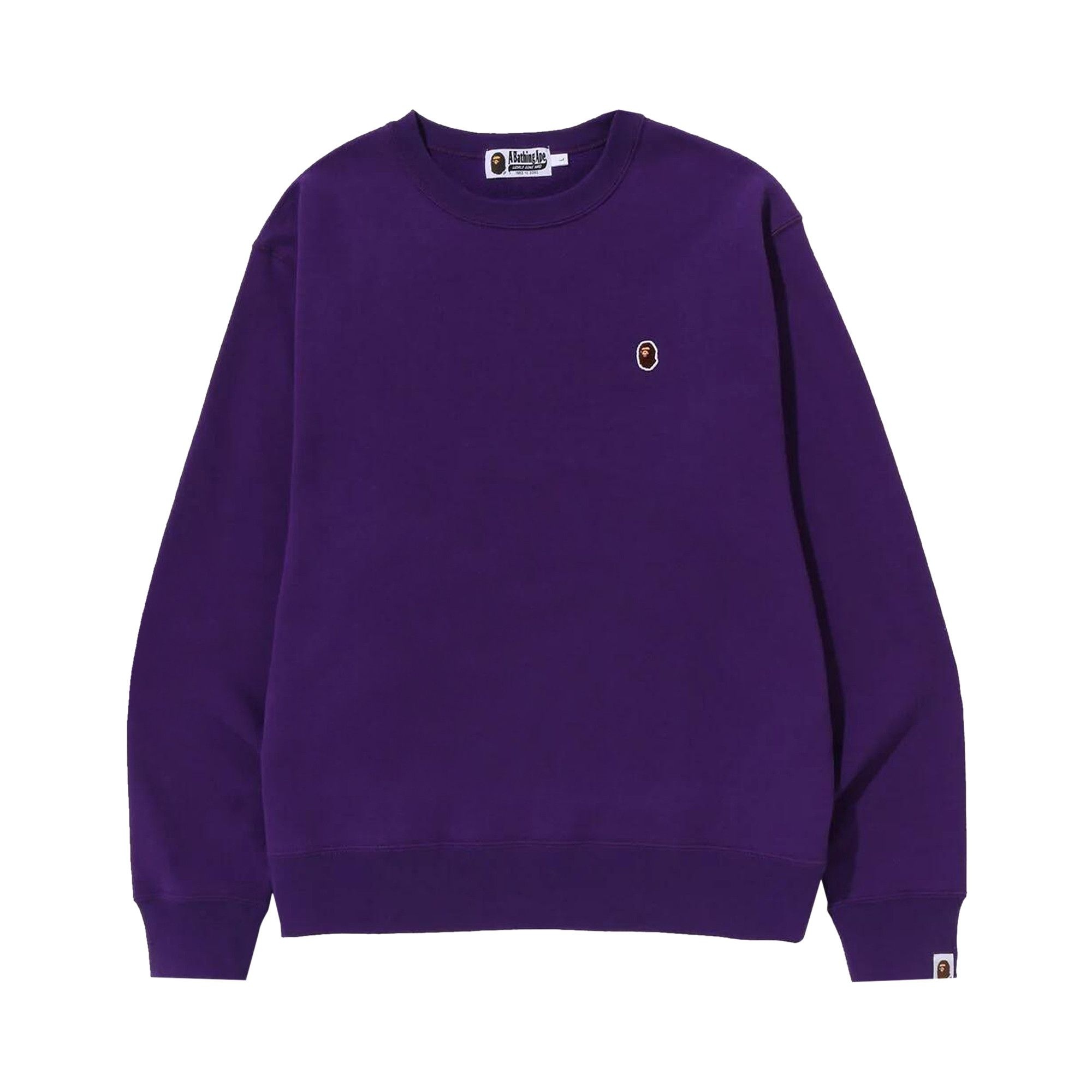 BAPE Ape Head One Point Relaxed Fit Crewneck 'Purple' - 1