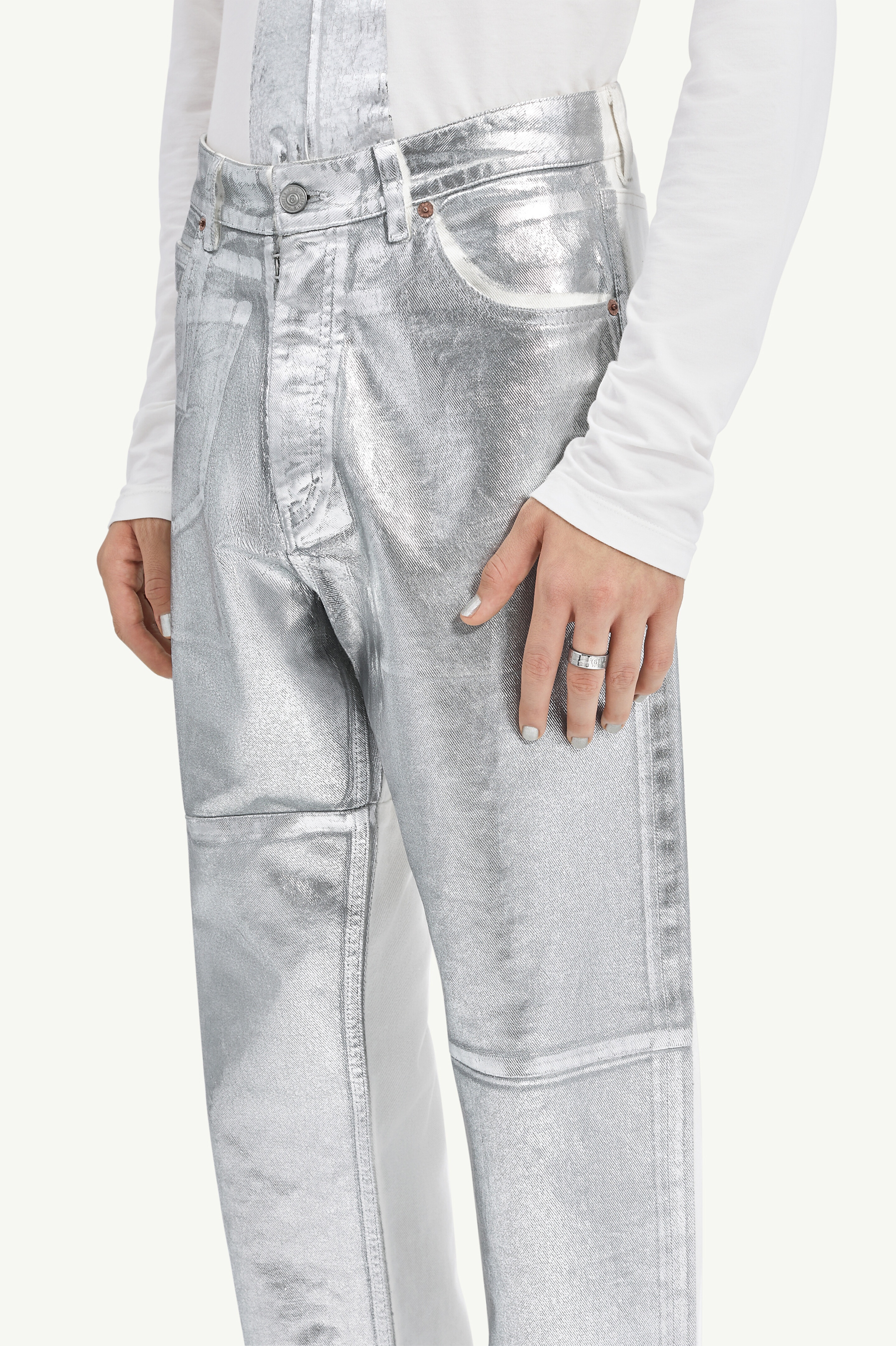 Foiled tapered jeans - 5