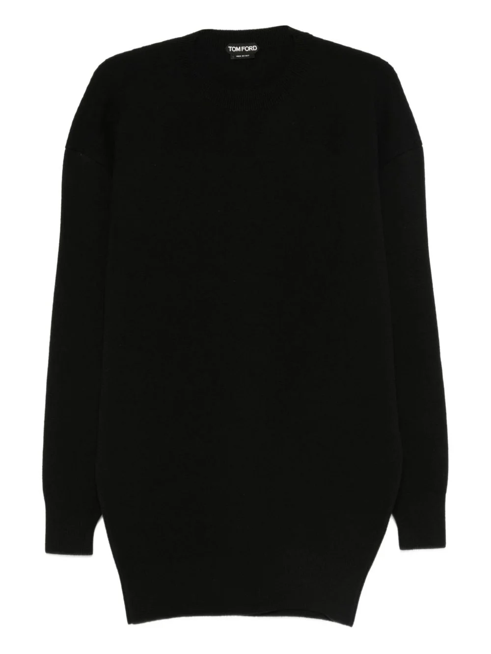 round-neck cashmere mini dress - 1