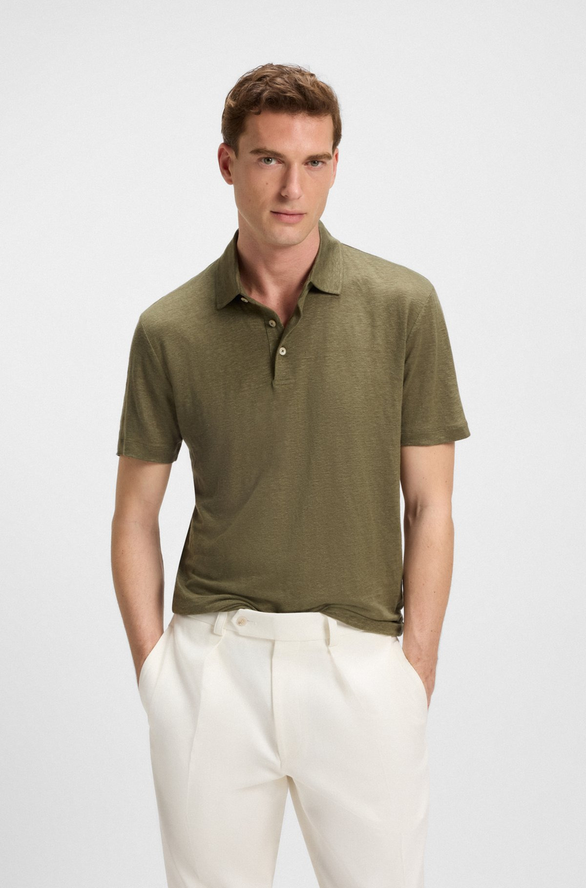 BECKHAM X BOSS POLO SHIRT IN LINEN - 2