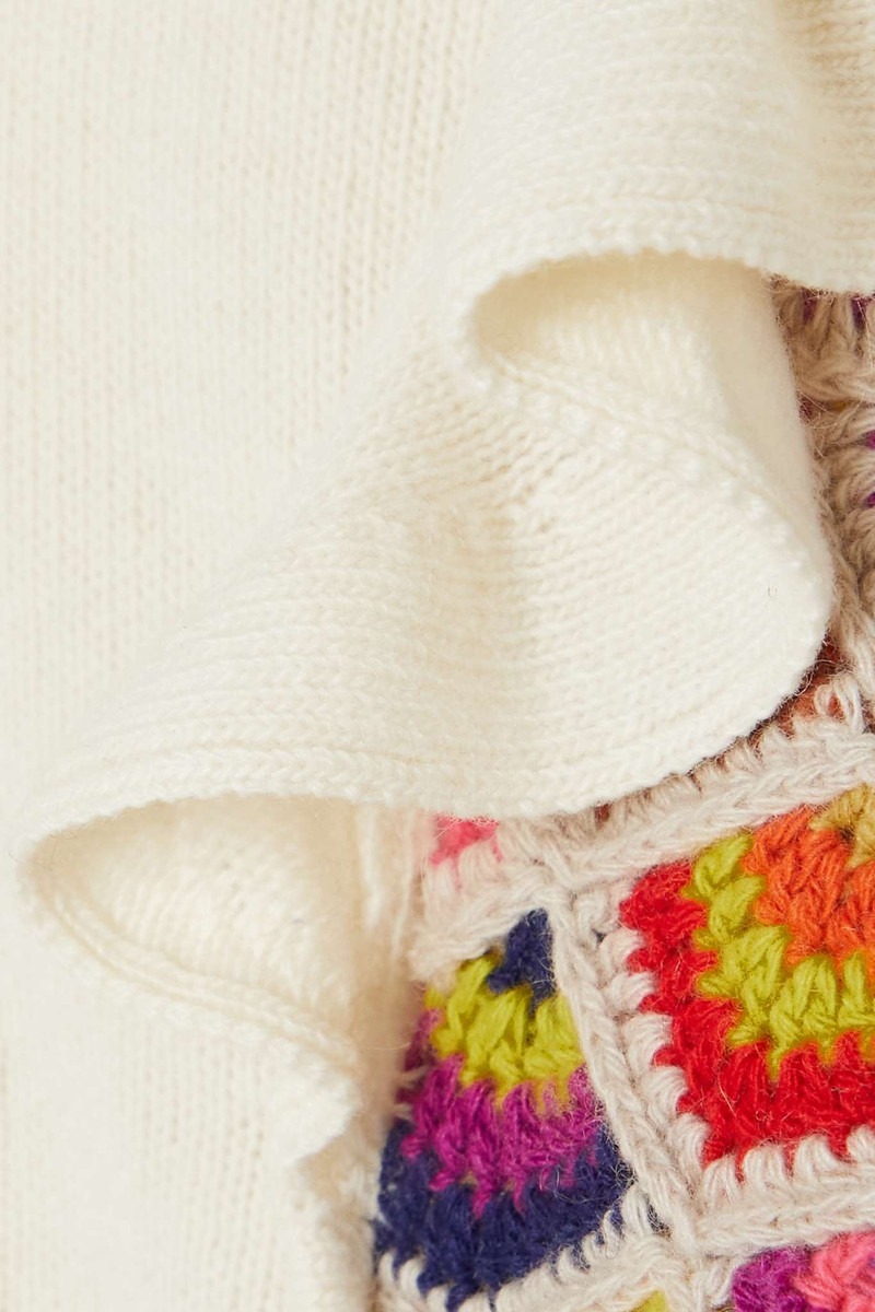 Cutout ruffled recycled cashmere and wool-blend sweater 4