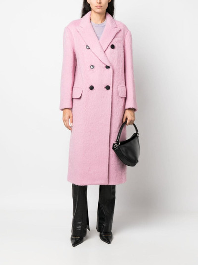 STAND STUDIO Essa brushed double-breasted wool-blend coat outlook