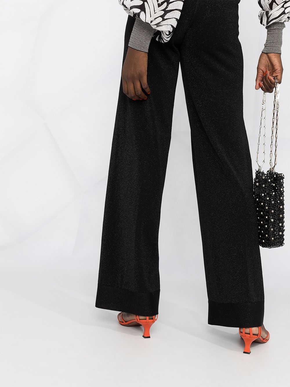 high-rise wide-leg knit trousers - 3