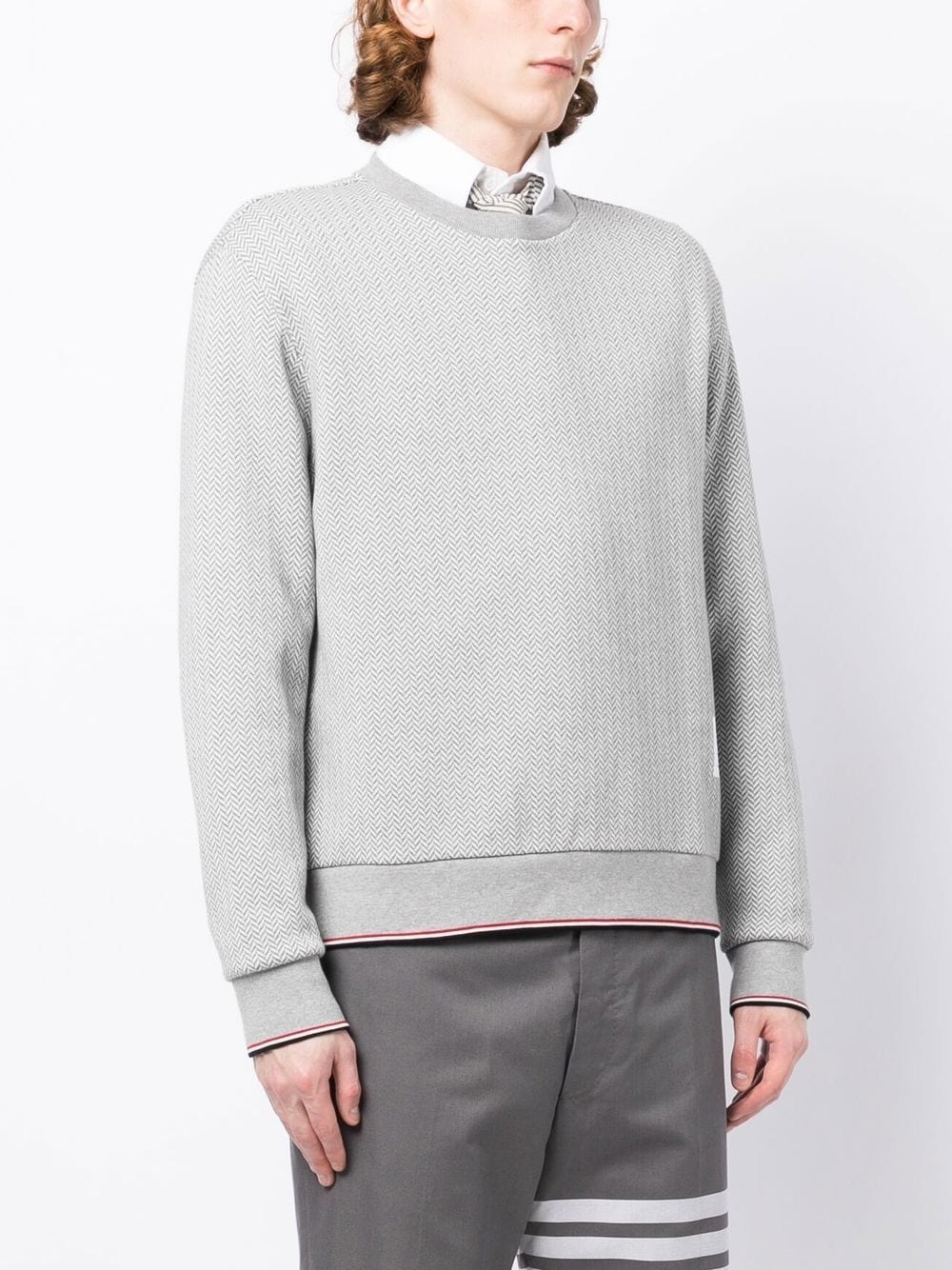 herringbone pattern sweater - 3
