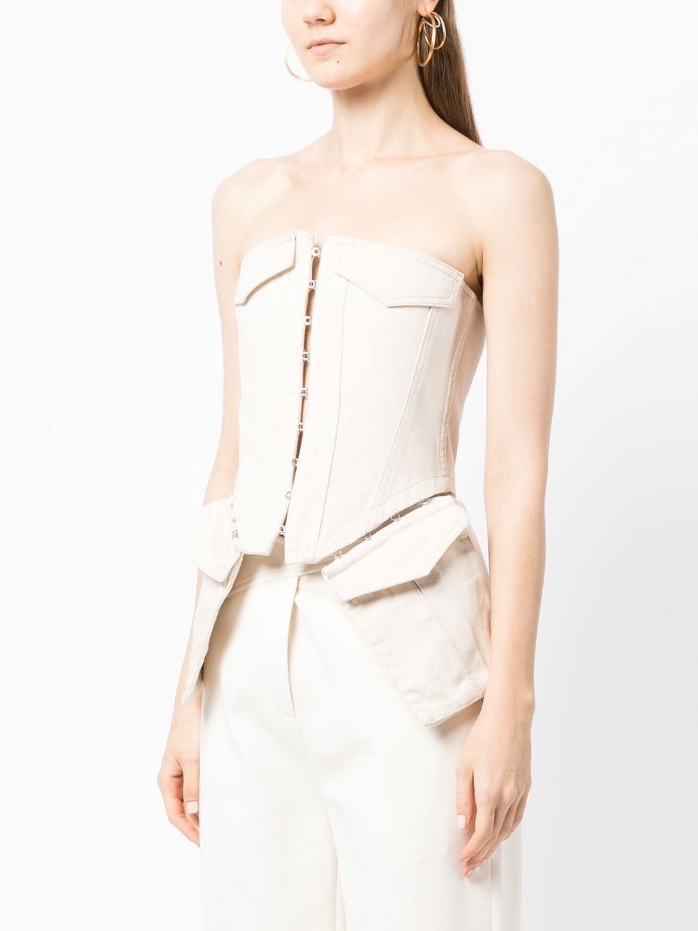 pocket denim corset - 3