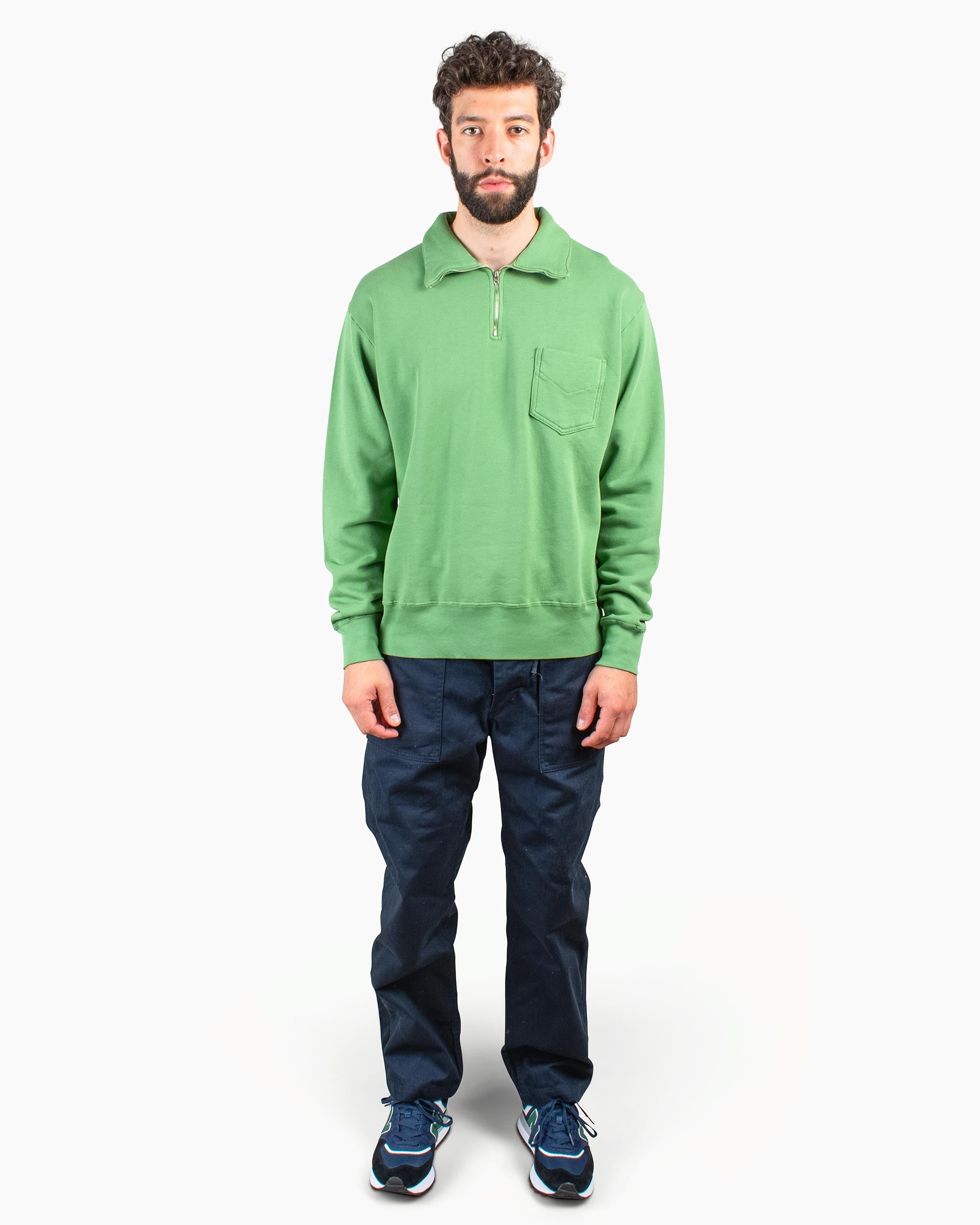 Quarter Zip Sweatshirt Faded Green - 2