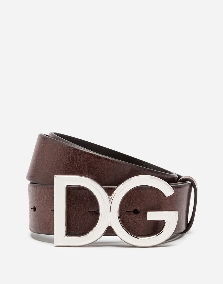 Leather belt with DG logo - 1