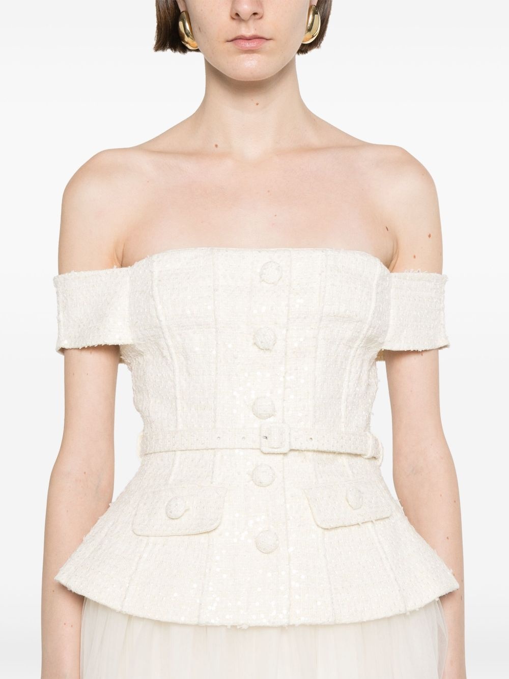 bouclé tulle midi dress - 5