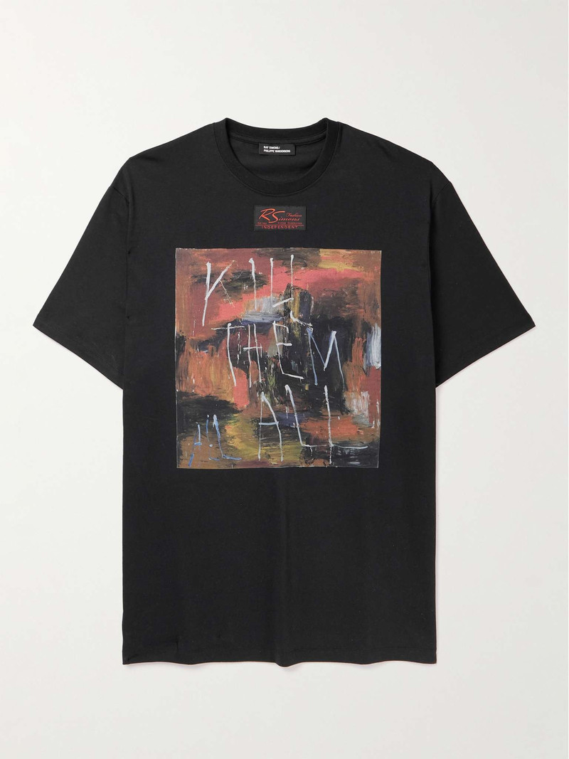 Logo-Appliquéd Printed Cotton-Jersey T-Shirt - 1