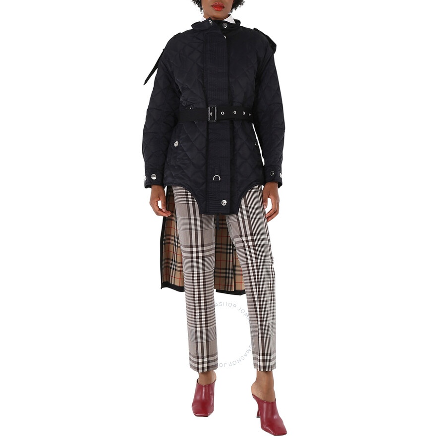 Burberry Ladies Quilted Nylon And Cotton Coat With Detachable Hood - 3