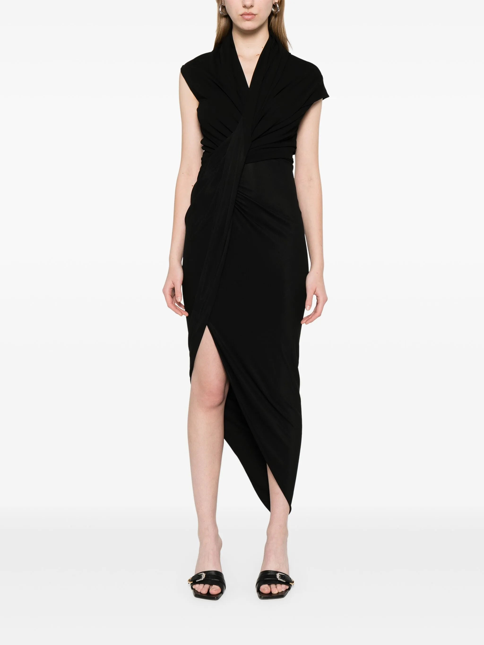 Draped Midi Dress - 3